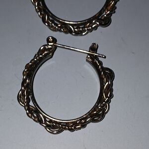 Vintage Elegant White Gold Hoop Earrings